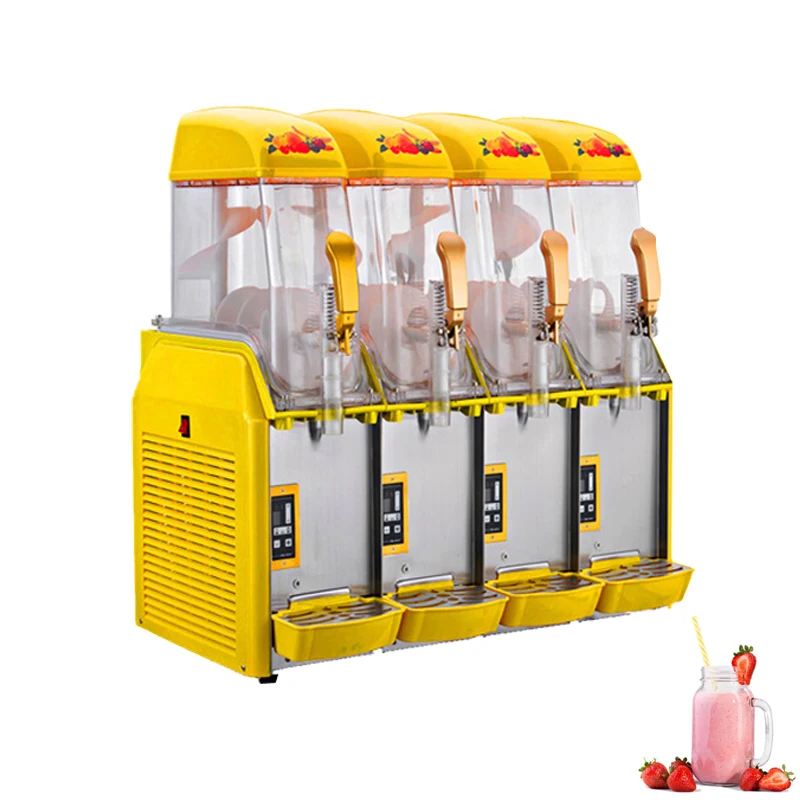 آلة طين الثلج بأربعة خزانات 48L آلة جرانيتا للعصائر 1100 وات آلة ذوبان الثلج صانع المشروبات الباردة