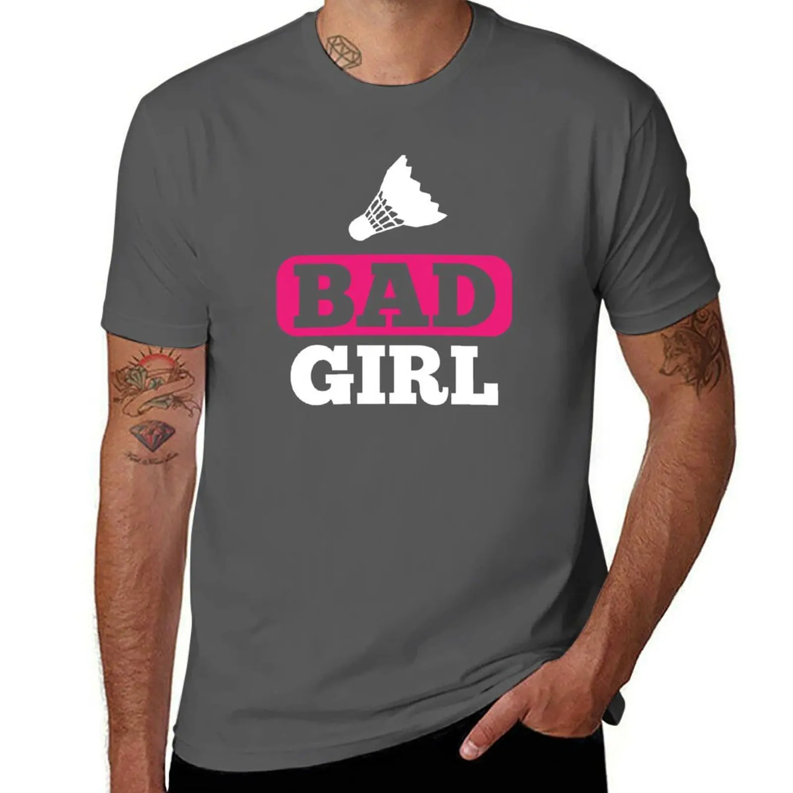 

Bad girl badminton T-Shirt t shirts designer t shirts for man graphic funny t shirts for man cotton soft T-Shirt