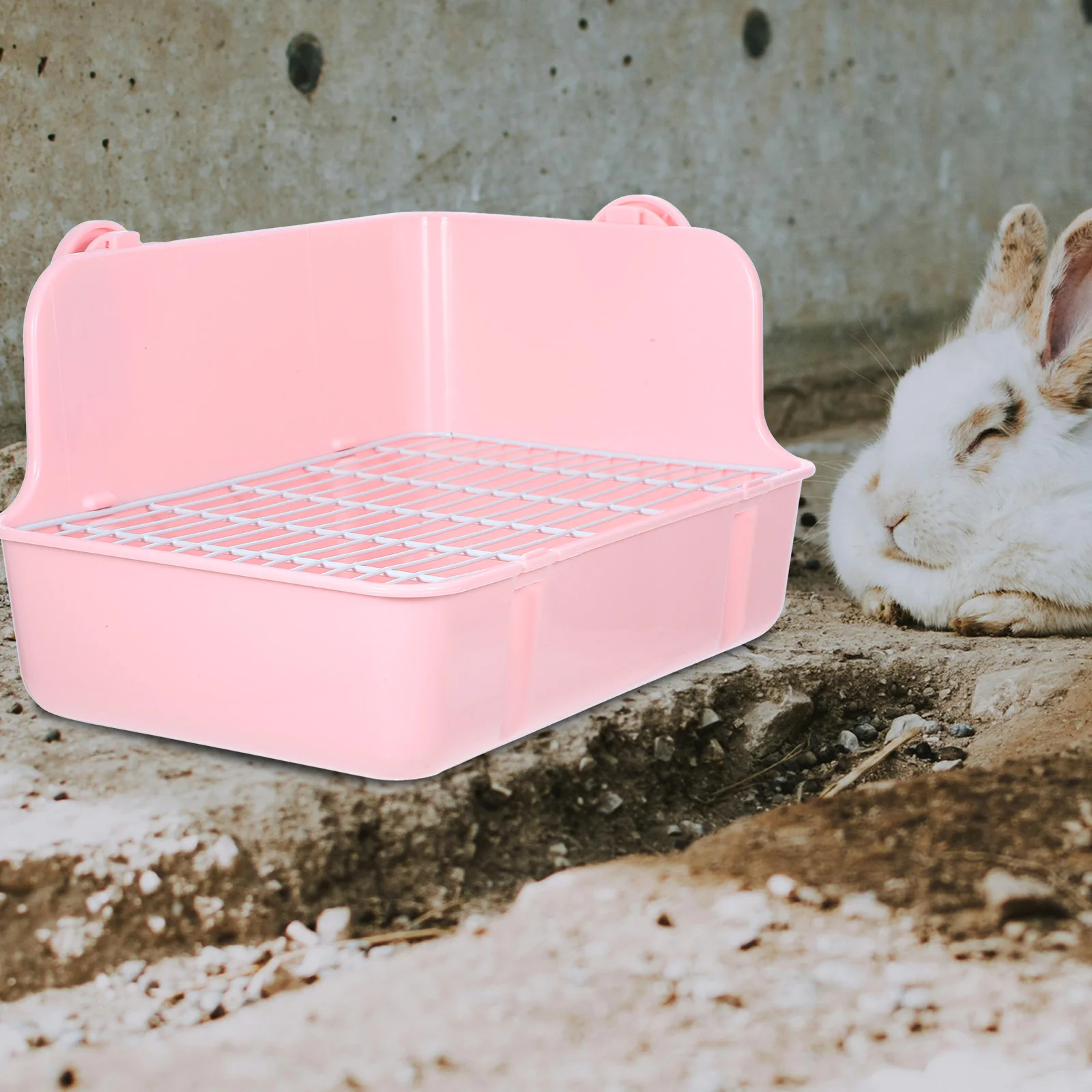 

Toilet 1 Small Plastic Rectangular Daily Use Bunny Potty Wear Resistant Detachable Reusable Rabbit Accessory Ferret Litter Box