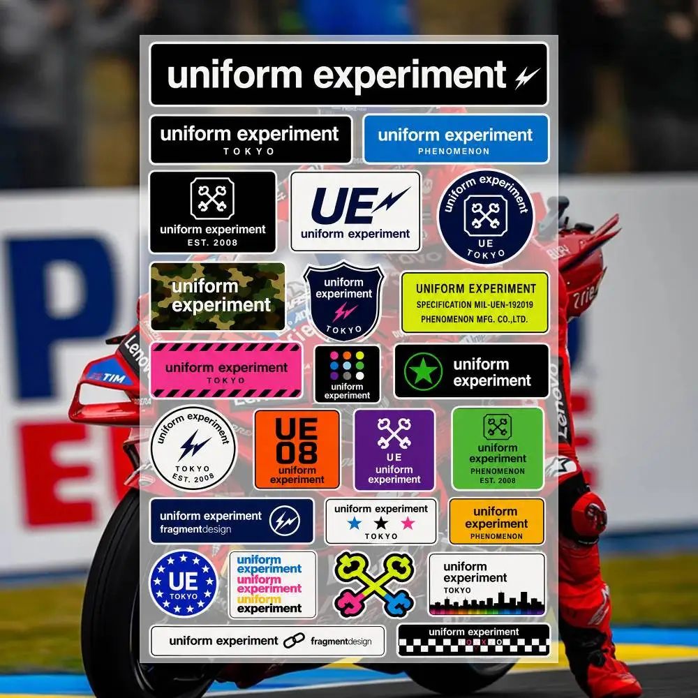 U-Uniform E-Experiment Japanese Motorcycle Sticker Suitable for Motorcycle Body Reflective Car Sticker Helmet Decal