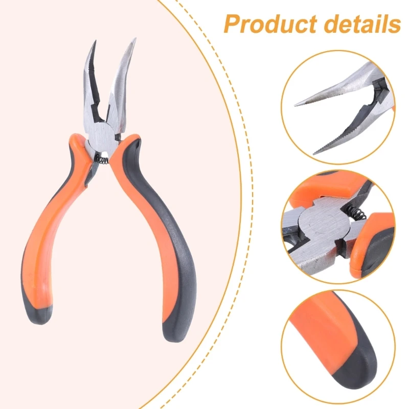 Kitchen Spring Loaded Chicken Duck Bone Pliers Curved Nose Pliers Handmade Tool Dropship