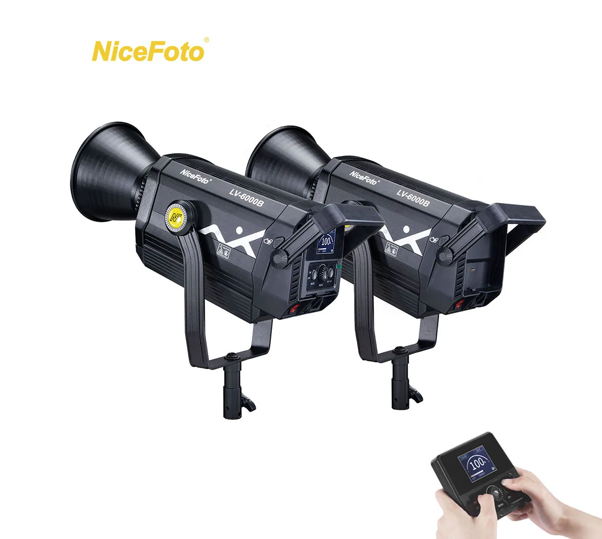 NiceFoto LV-6000B 600W Professional Video Fill LED Continuous Light Photographic Studio Lighting Equipment for Filming