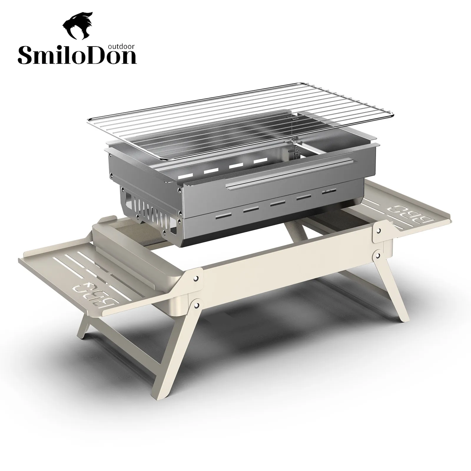 

Smilodon-Portable Outdoor Mini BBQ Grills Barbecue Charcoal Stove for Camping Picnic Ultralight Folding BBQ Grill Accessories