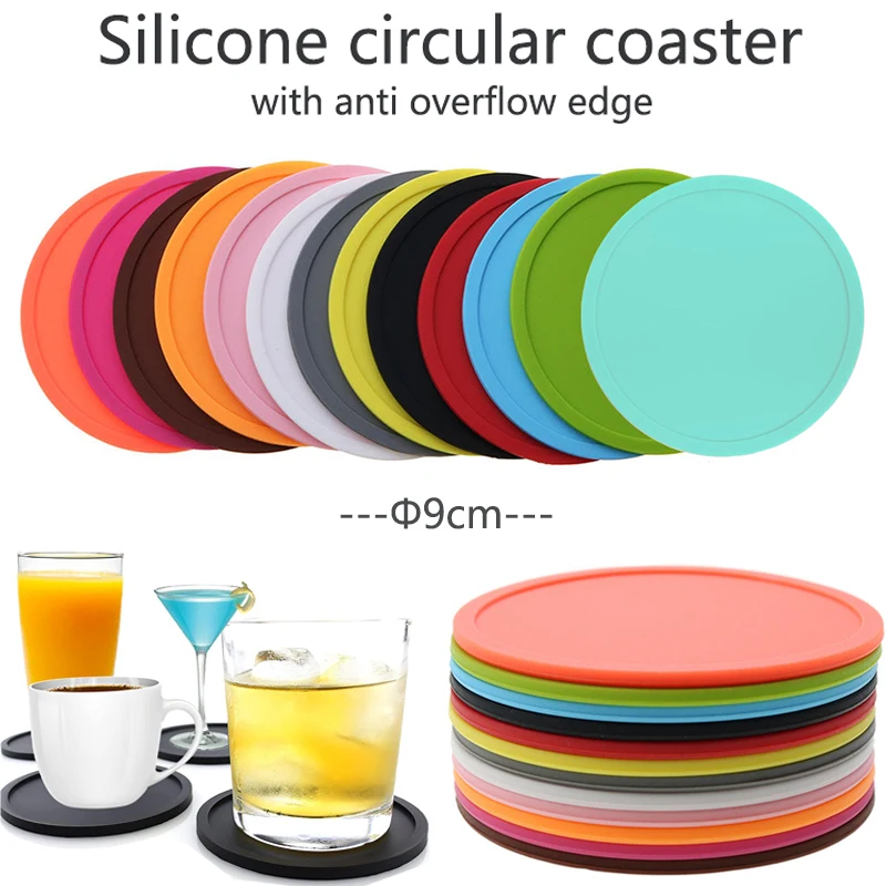 9cm Multifunktionaler Silikon-Untersetzer mit Überlaufschutz für Teetassen, Tisch, Verbrühungsschutz, Schmutzabweisung und Rutschfestigkeit