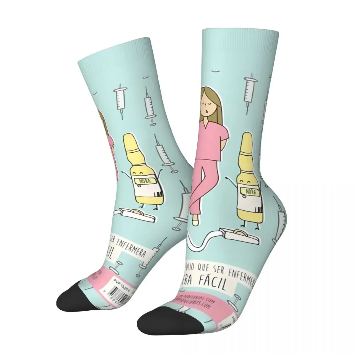 Unisex Men Socks Doctor Nurse Medicine Stockings Winter Gothic Quality Socks Pattern Skateboard Anti-Slip Socks