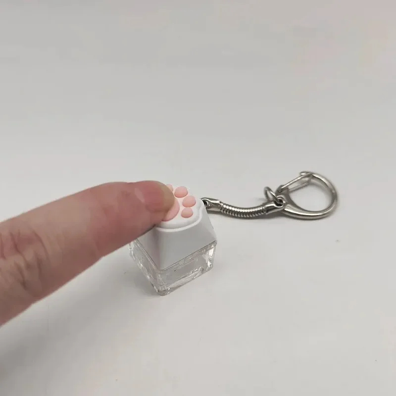Cute Cat Claw Key Chain Key Ring Fingertip Decompression Pressure Toy Keycap Tester Back Bag Pendant Festival Couples Gift