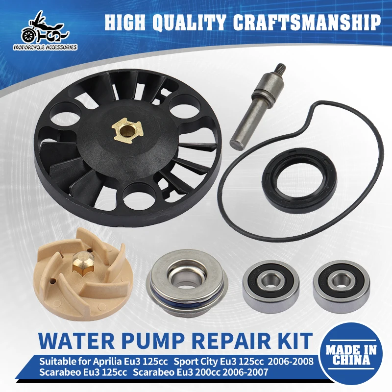 

SJ Motorcycle Parts Water Pump Repair Kit Impeller Shaft Bearing For Aprilia Atlantic Eu3 Scarabeo 125cc 200cc Sport City 200
