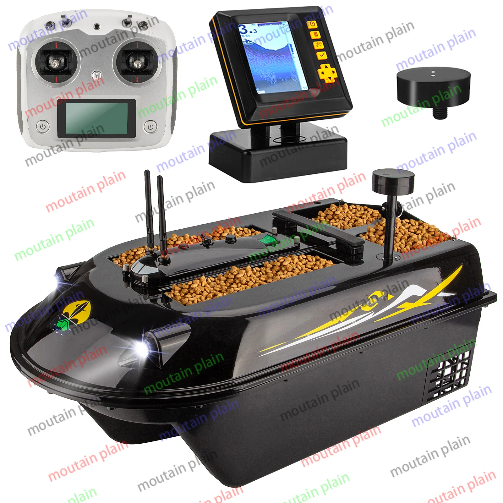 

Remote Control Sea Fishing Bait Boat with Fish Finder GPS RC Fish Bait Boat 8kg Load with 600M