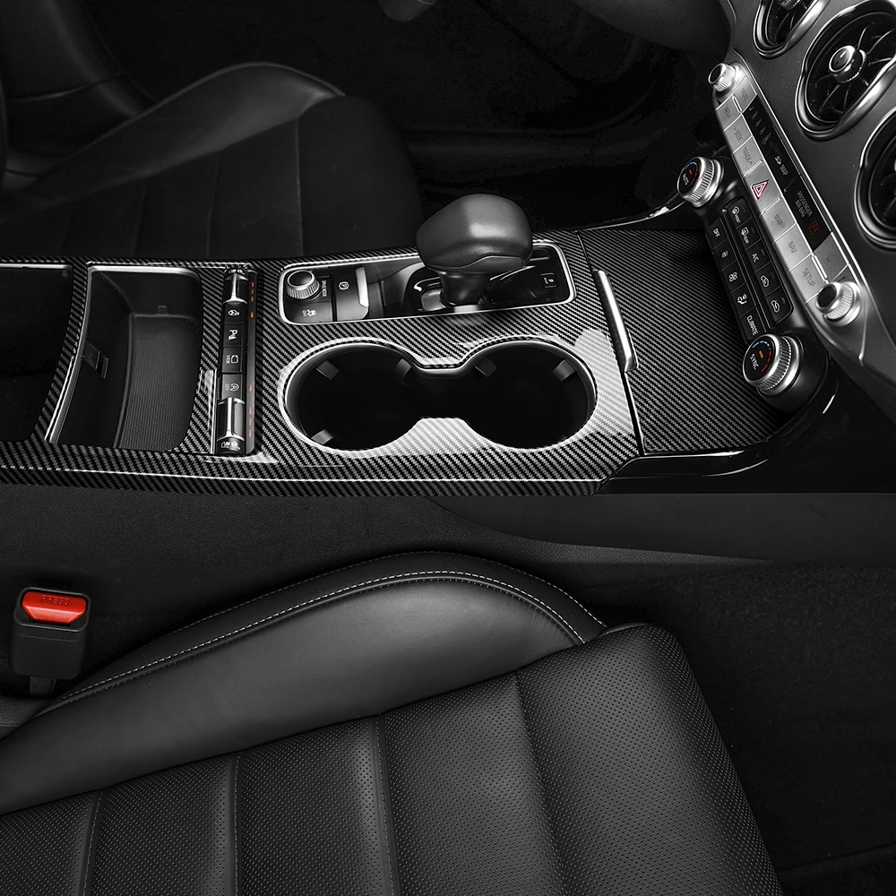 لكيا ستينغر 2018-2023 غطاء وحدة التحكم المركزية السيارات الداخلية وحدة التحكم والعتاد التحول كوب الماء المركزي صندوق تخزين إطار الكسوة LHD/RHD