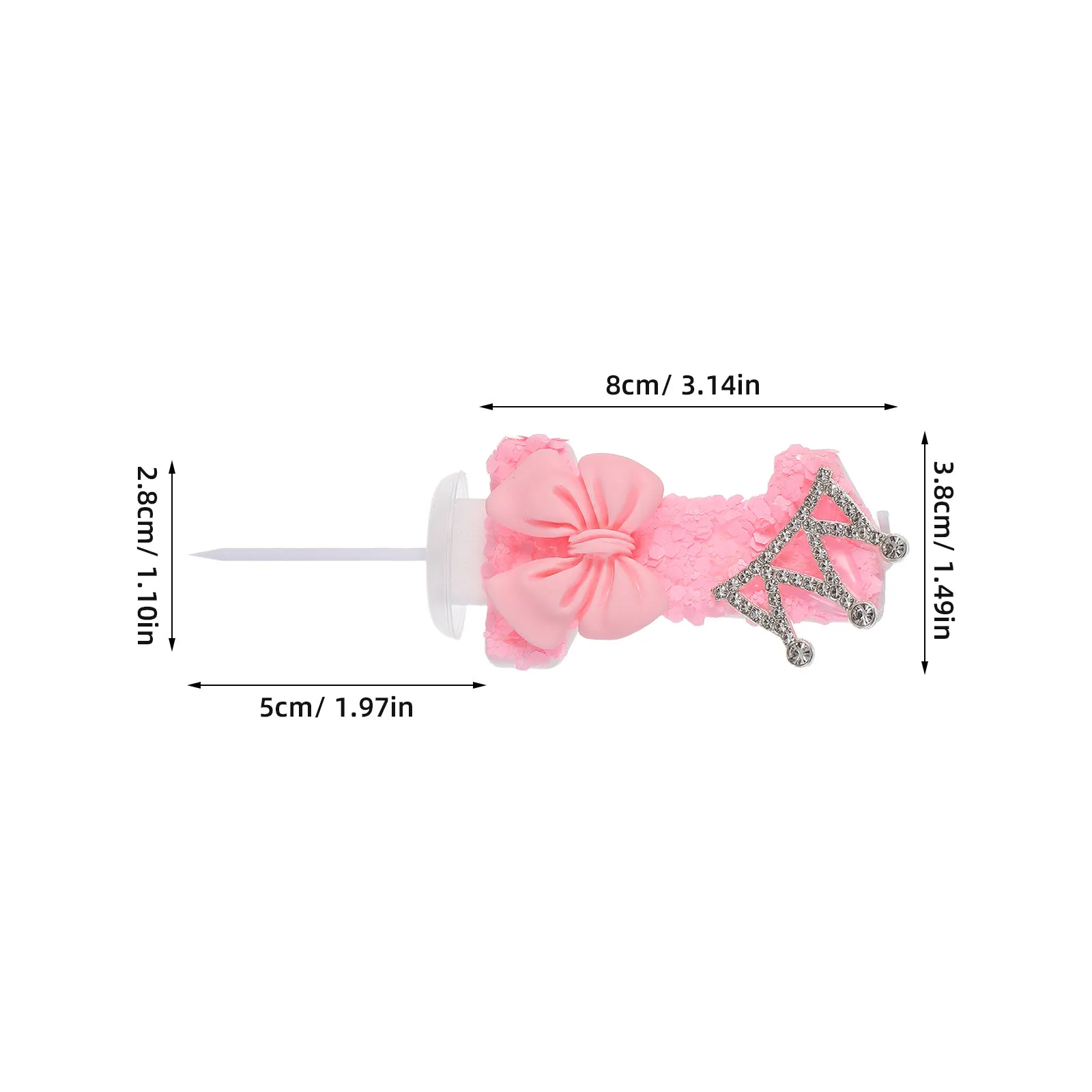 Pink 1St Birthday Number One Bow Crown Cake Topper Birthday Cake Decoration Number Candles for Cakes Cupcake Pick, - view 3