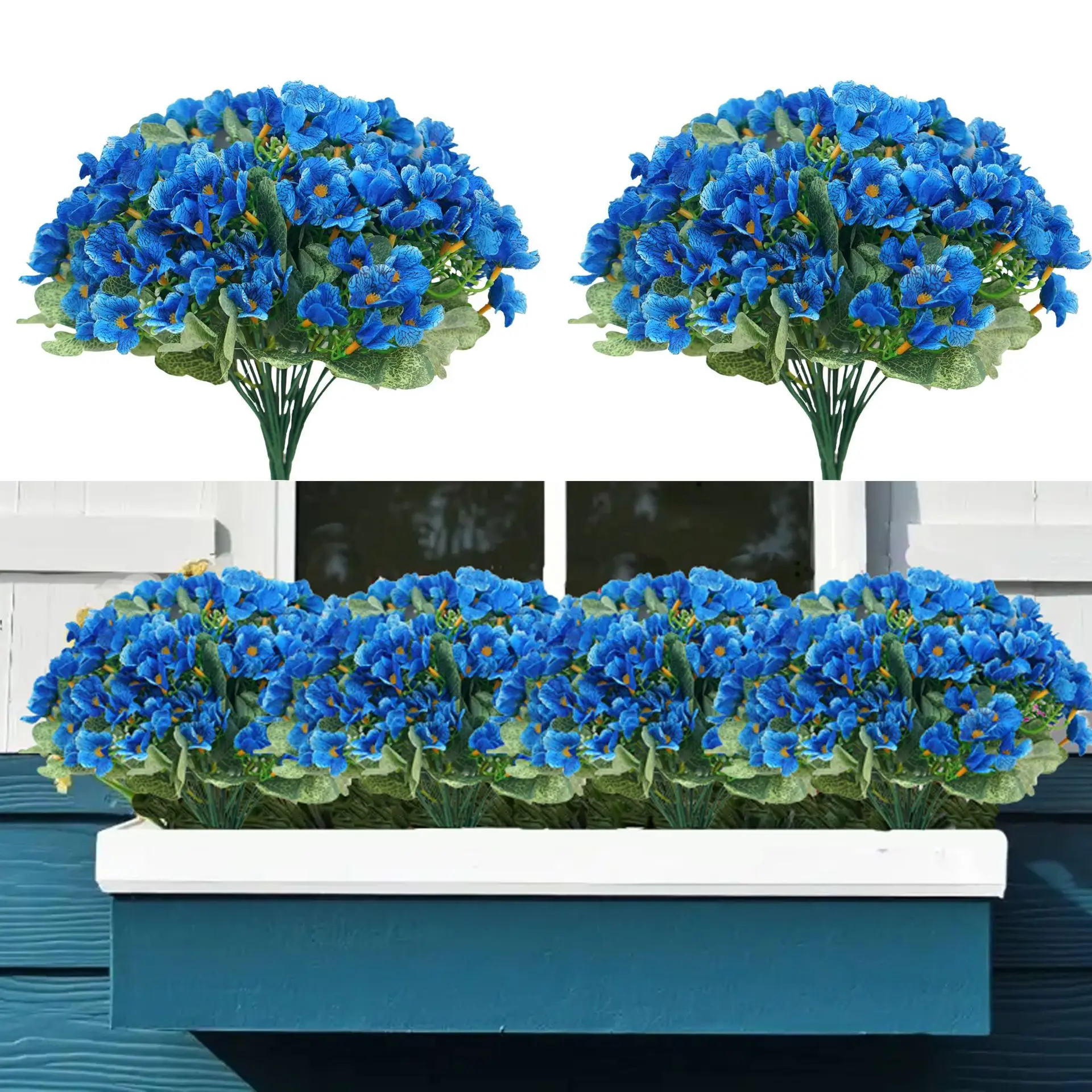 Gran oferta de Amazon, flor artificial violeta de 7 tenedores, decoración para porche exterior de hotel, flor falsa para boda, pequeño montón de margaritas