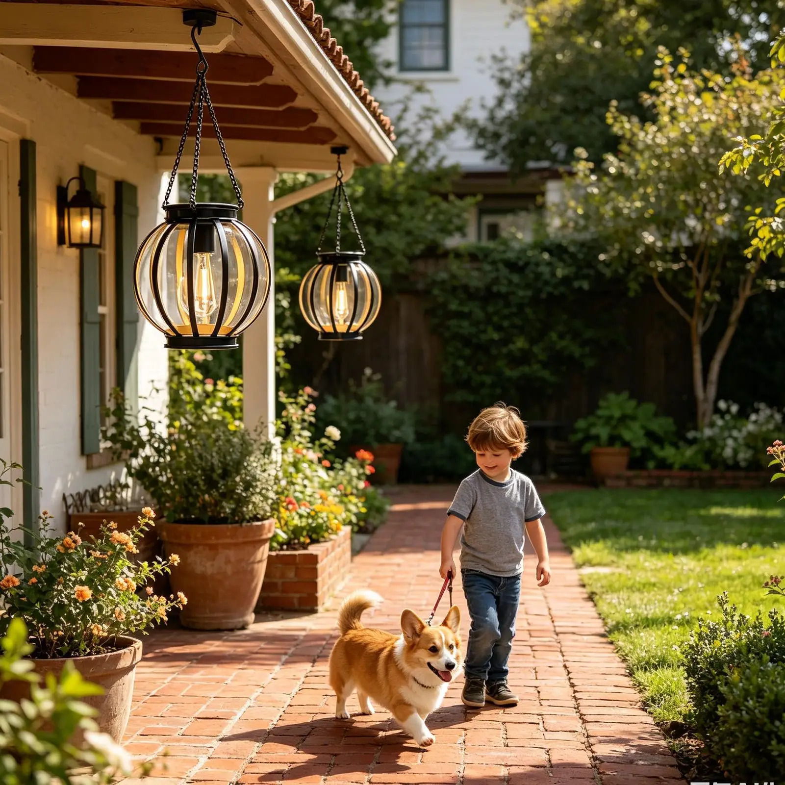 Outdoor Lanterns 2 Piece With Hook And Chain Hangable Light Solar Lantern Outdoor For Balcony Backyard Patio Driveway Walkway