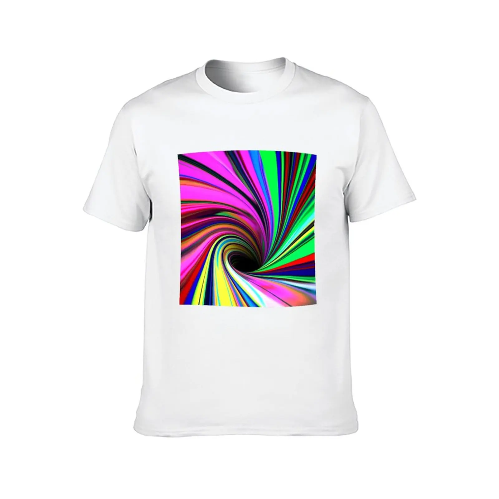 Psychedelic Warped Optical Illusion Colorama Vortex T-Shirt funny shirt cotton customs mens graphic t-shirts anime