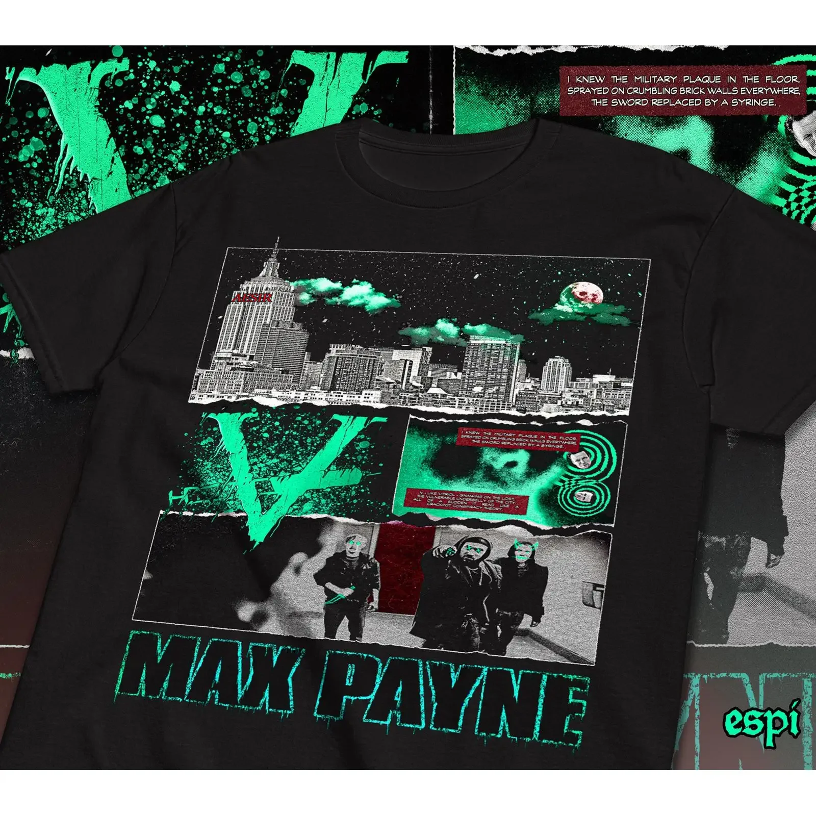 Max Payne 1 T Shirt Valkyr Retro Oldschool PS2 Game Merch vintage Washed Comfortable Versatile Stylish Soft