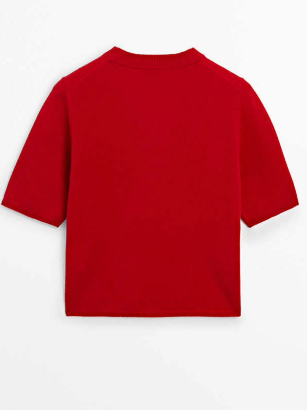 เสื้อยืดผู้หญิง MD ทรงกลม ผ้าถักผสมขนสัตว์ สีแดง สไตล์ลำลอง นุ่ม สบาย ใส่ได้ในฤดูร้อน สินค้ามาใหม่ แฟชั่นทันสมัย