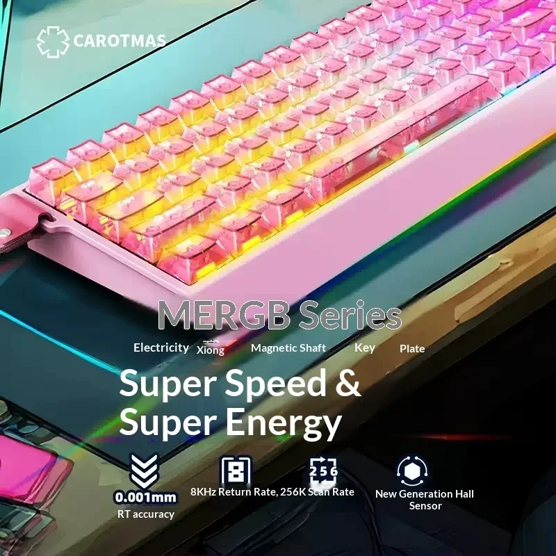 CAROTMAS MERCURY68 Series Magnetic Switch Gaming Keyboard 68-Key 8K Polling 256K Scanning RGB Wired