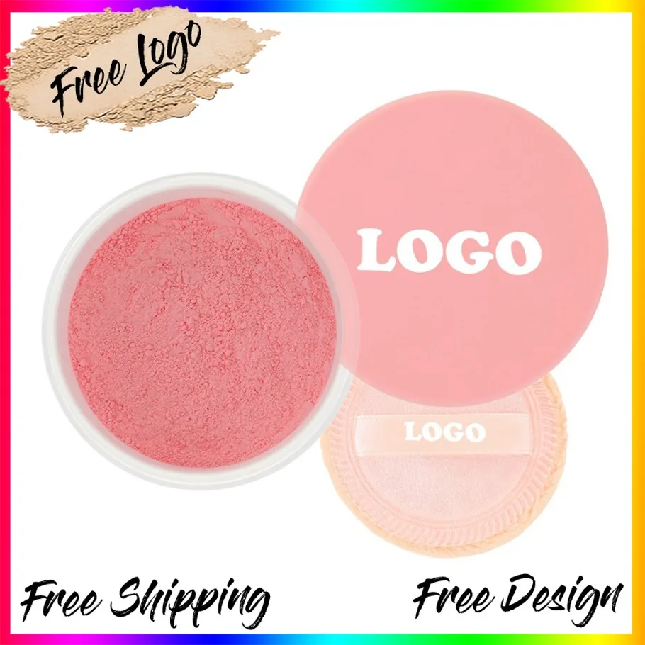 

Custom Logo Private Label Vegan Wholesale Makeup Transfer Proof Blush Powder Matte Brightening Loose Powder Blusher