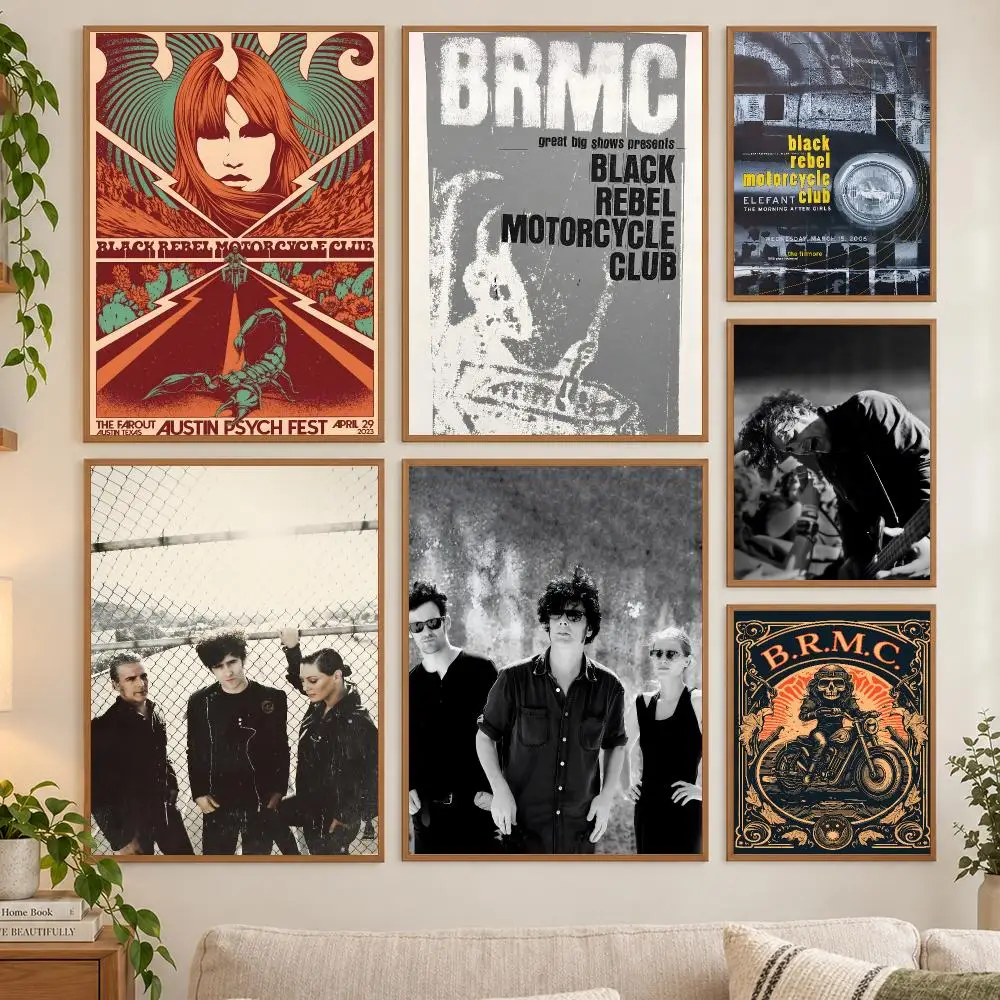 Rock Band B-Black R-Rebel Motorcycle Club Poster HD art sticky wall waterproof home living room bedroom bar aesthetic decoration