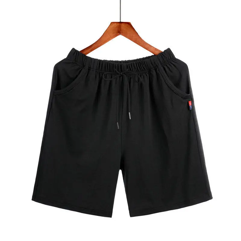 Men Large Size Pajama Pants Combed Cotton Home Large Size Five Pants Elastic Waist Solid Colour Sleeping Pants Durable Comforts