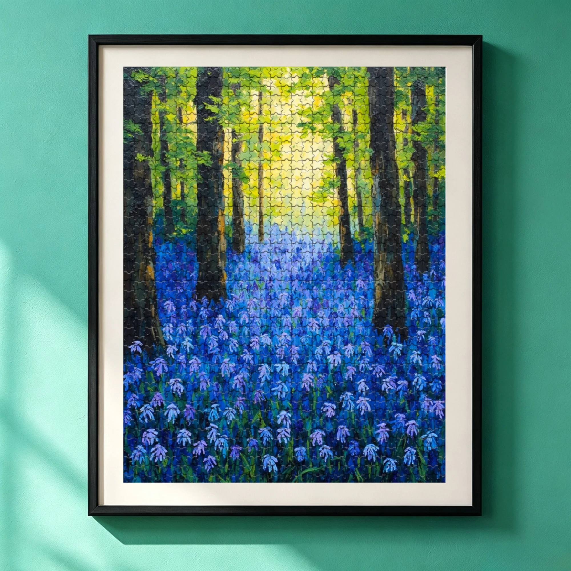 Bluebell Forest Woodland Trail 300/500/1000 Piece Wooden Jigsaw Puzzle for Adults, Wood Puzzle Game, Brain Teaser Family Board Game, Home Entertainment Gift