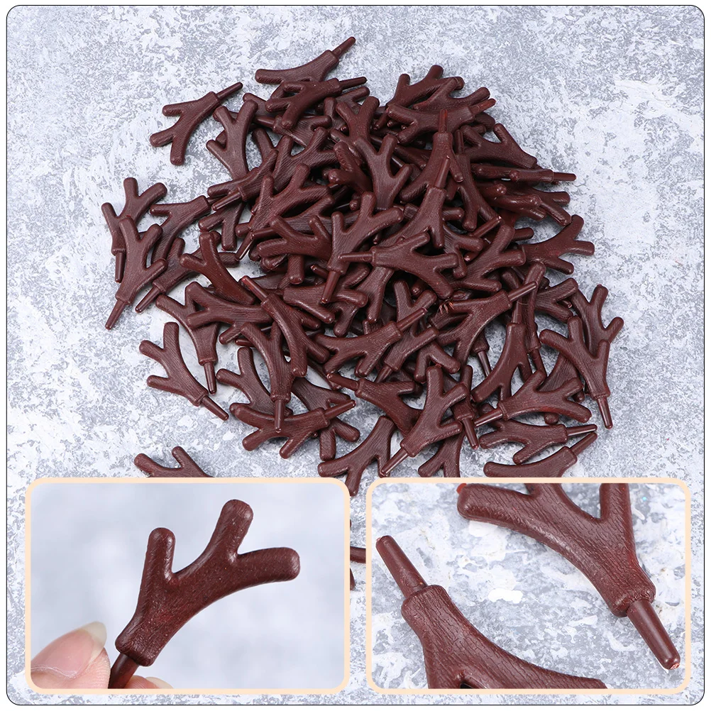 

120pcs Plastic Antler Diy Accessories Delicate Branch Antlers Christmas Craft Decorations Snowman Ornaments Home Party Decor