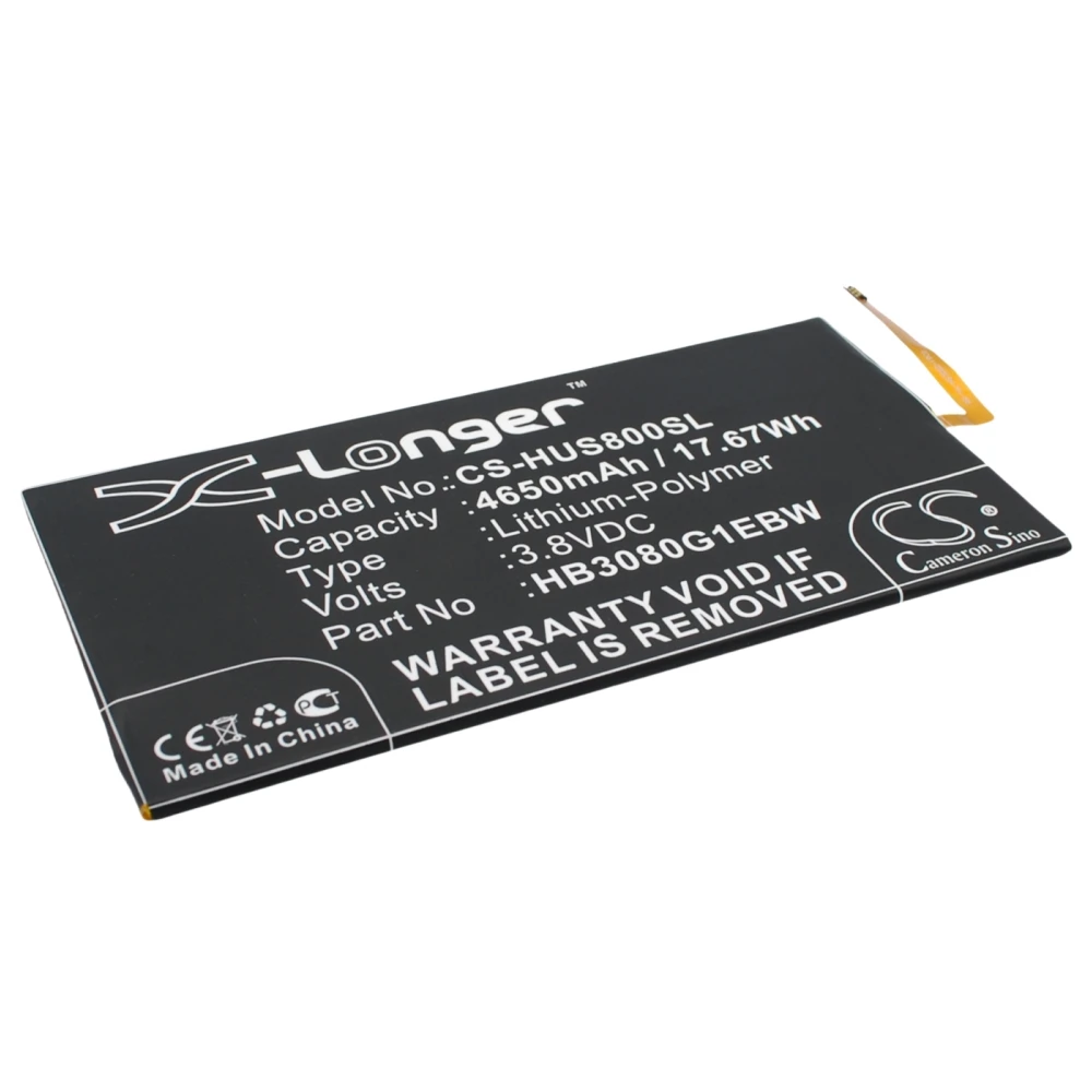 Li-Polymer Tablet Battery for Huawei, 3.8V, 4650mAh, Compatible Models: Mediapad M1 8.0, S8-301L, EE Eagle,T1-A21L,Honor S8-701W