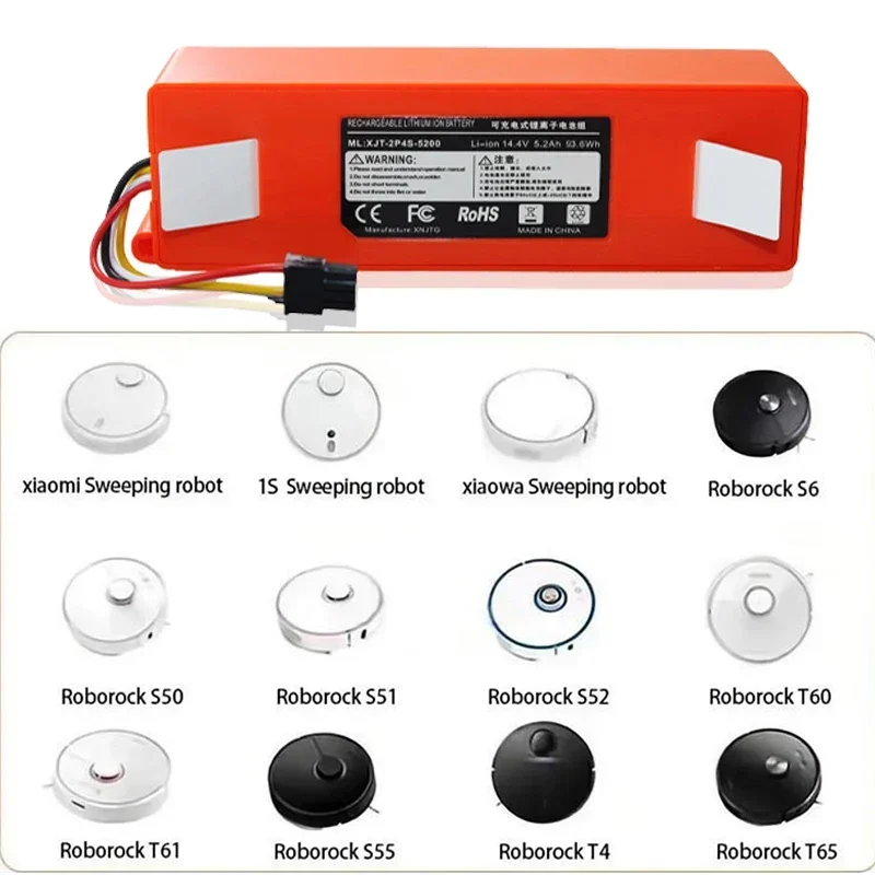 14.4V 5200mAh Li-Ion Robot Aspirapolvere Batteria di Ricambio Strumento, per Xiaomi Robot Spazzatrice S50 S51 S55 Accessori Pezzi di Ricambio