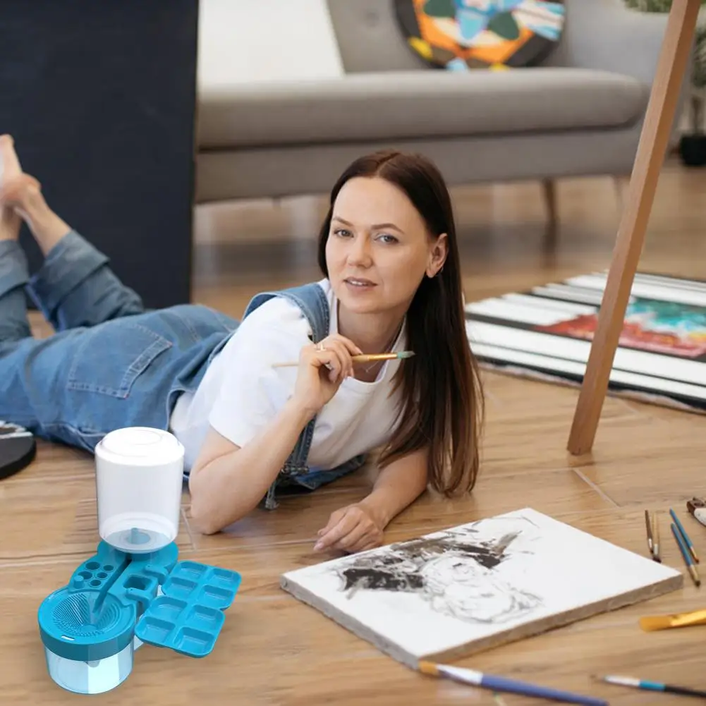 Ополаскиватель для кистей, детский держатель для кистей, портативный очиститель кистей для циркуляции воды для художников, учителей, детей 6 1, палитра держателей