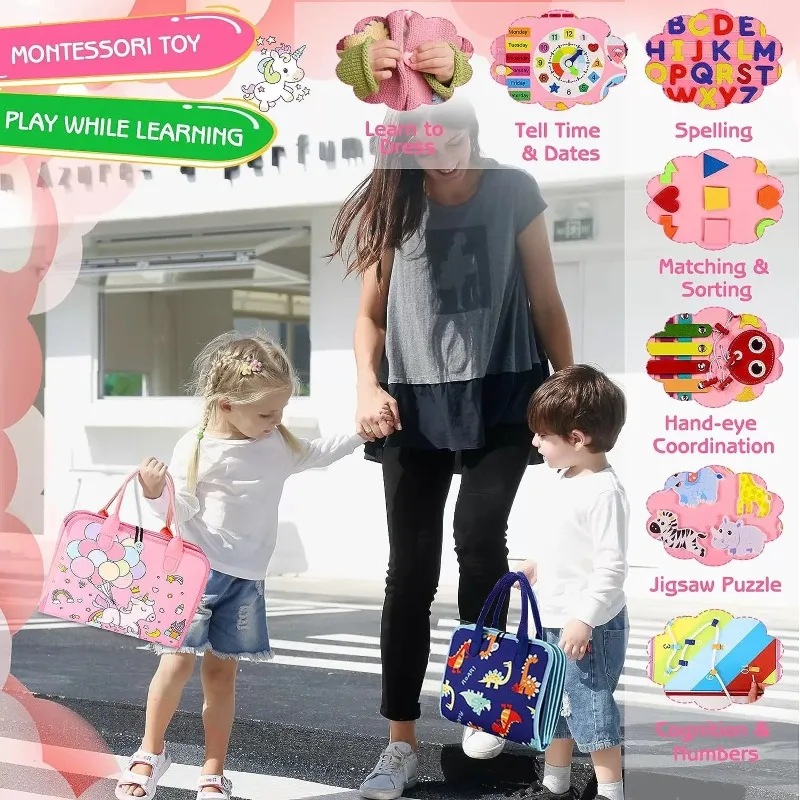 Felt Learning Board Multi-Page New Style Girls' Handmade DIY Early Learning Educational Kindergarten Toy Activity Board
