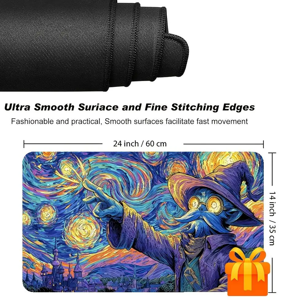 Starry Night MousePad Non-Slip Magic Zones Card Playmat Tabletop Rug Game Mat Duel Commander Gaming Deskmat Beginner