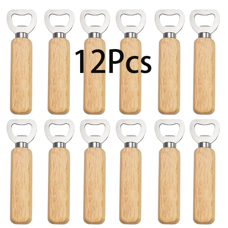 

12Pcs Beer Bottle Opener Corkscrew Wedding Party Favors Gift for Guests Wood Opener Party Bottle Opener Gifts Wine Corkscrew