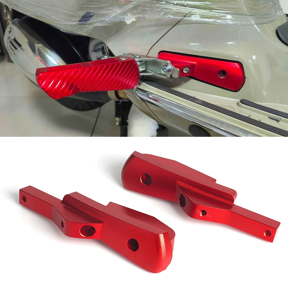

Motorcycle Rear Passenger Pedal Foot Pegs Extensions FootRest For VESPA GT GTS GTV 125 200 250 300 300 60 GTS300 Super GTV250