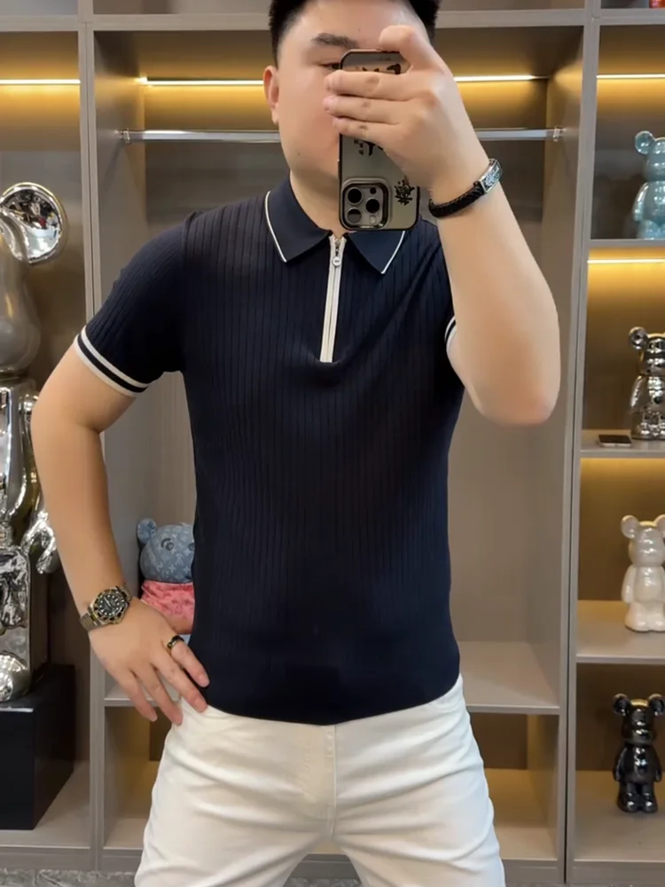 

Высококачественная трикотажная рубашка для весны и осени, не требующая глажки, деловая, легкая, роскошная, струящаяся, повседневная.