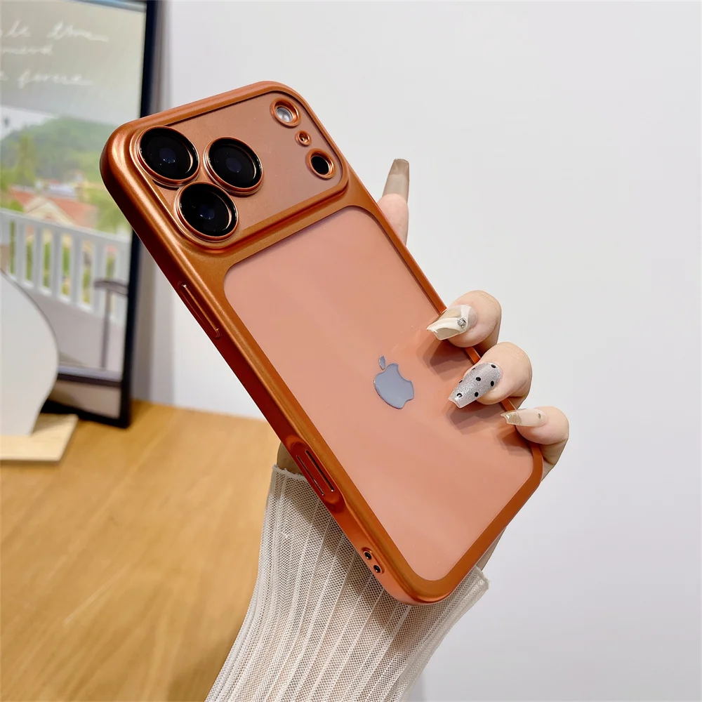 حافظة هاتف ناعمة شفافة مطلية بالكهرباء لهاتف iPhone 17 Pro Max مقاومة للصدمات مع حماية كاملة لعدسة الكاميرا