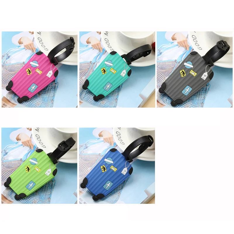 Novelty Strong Luggage Tag PVC Silicone Letter Suitcase Name Address ID Tag Holiday Travel Handbag Label Suitcase Accessories