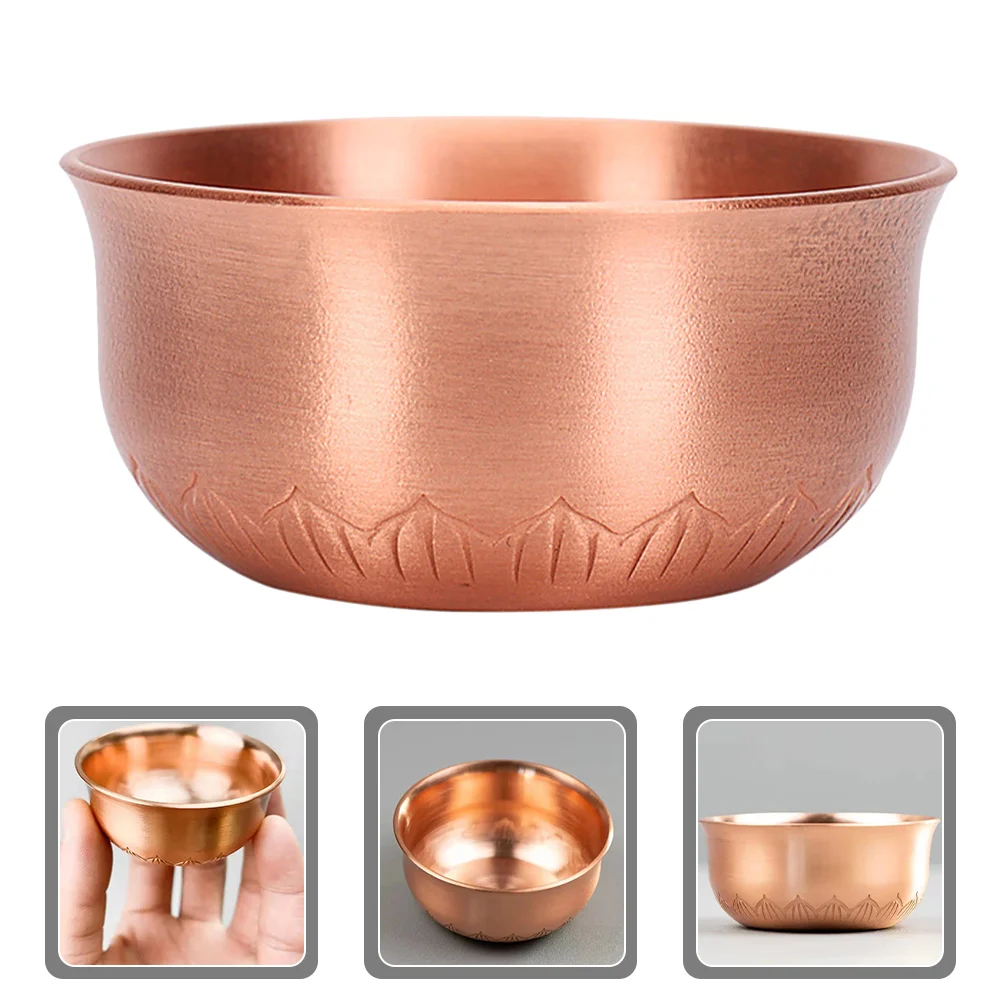 Copper Teacup Chalice Drinking Cups Gold Decor Metal Golden Wear-resistant Offering Delicate Buddhism Tabletop Pure