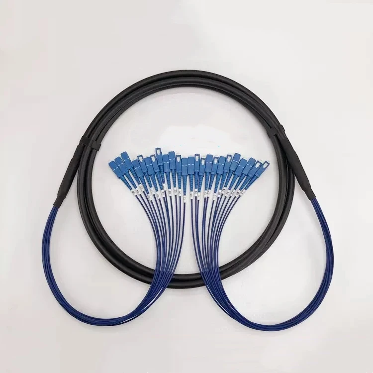 

12 cores Fiber optic Patchcord TPU 20M 12C Armored LC SC FC ST 6.0mm Armored patch lead cable Outdoor SM FTTA jumper 12 fiber