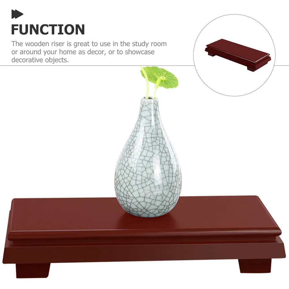 Wood Riser Pedestal Stand for Decorative Display – Stable Retro Wooden Platform for Ornaments, Vases, Sculptures