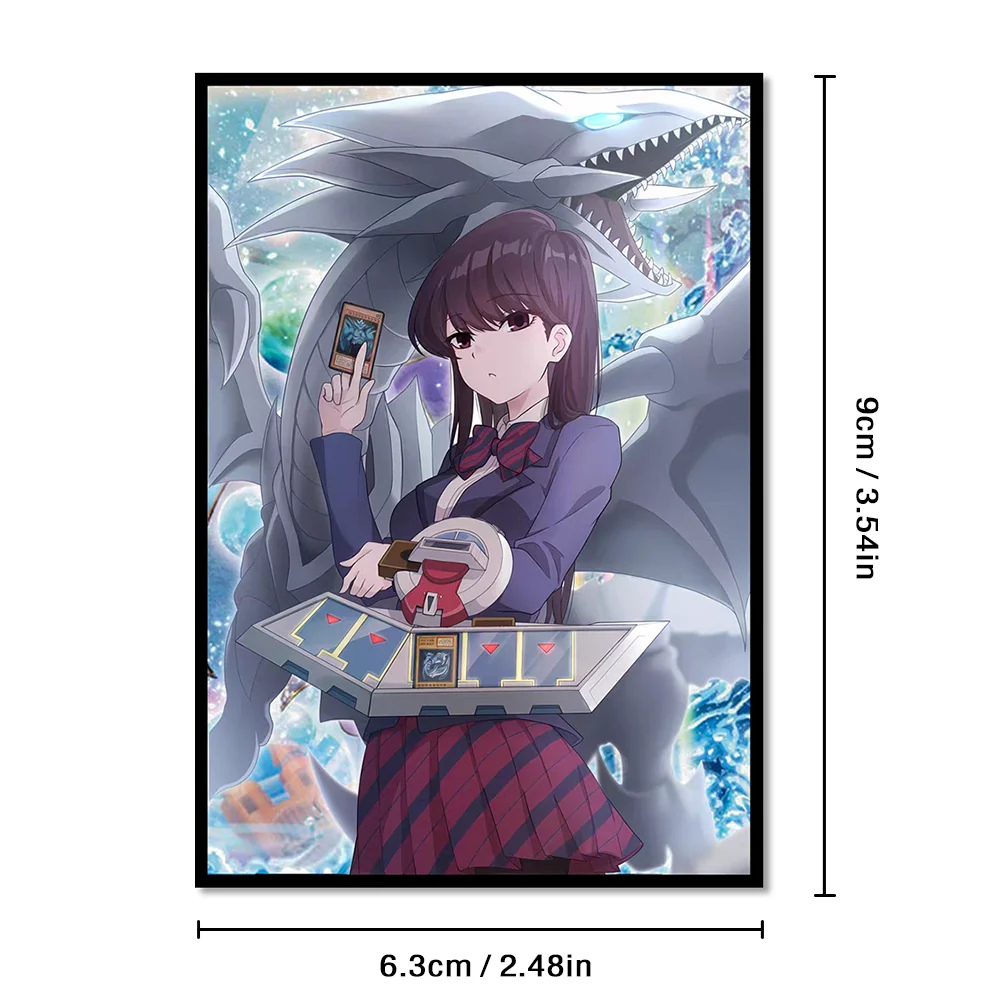 50PCS 63x90mm Shoko Komi Themed Holo Anime Card Sleeves Japanese Size Card Sleeves YGO Deck Protector Sleeves for YGO/Mini Photo view 2
