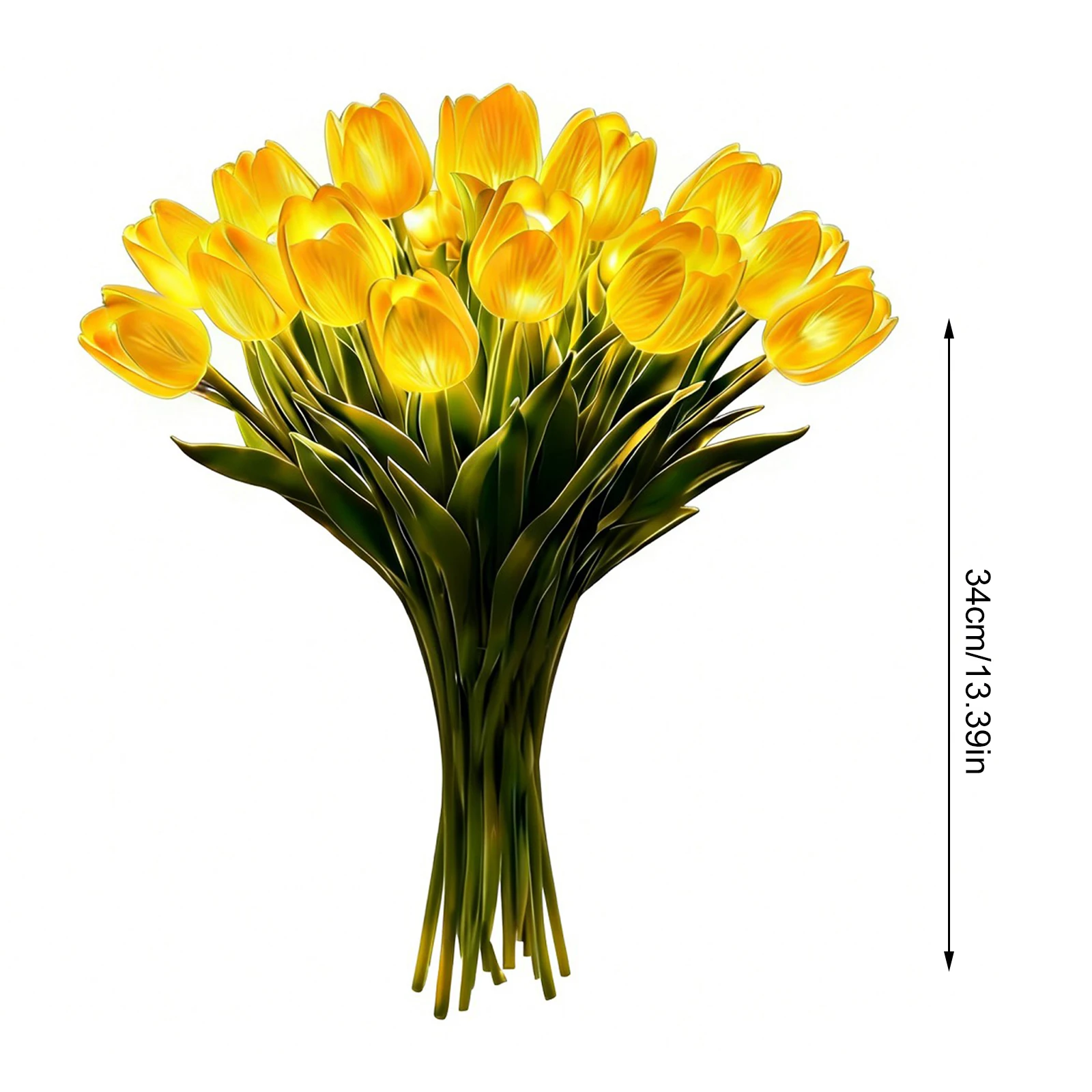15 Stück künstliche Blumen-Nachtlampe, strahlendes, romantisches Tulpenlicht, warmes Licht, blumenförmige Umgebungslampe für Schlafzimmer, Nachttisch-Dekoration