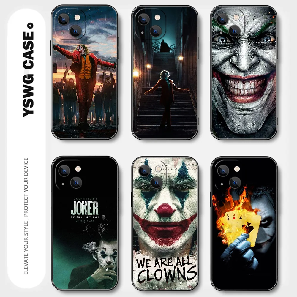 Joker Dark Knight Handy hülle für iPhone 15 14 13 12 11 8 Pro max x xr xs plus Mini Cover schwarz