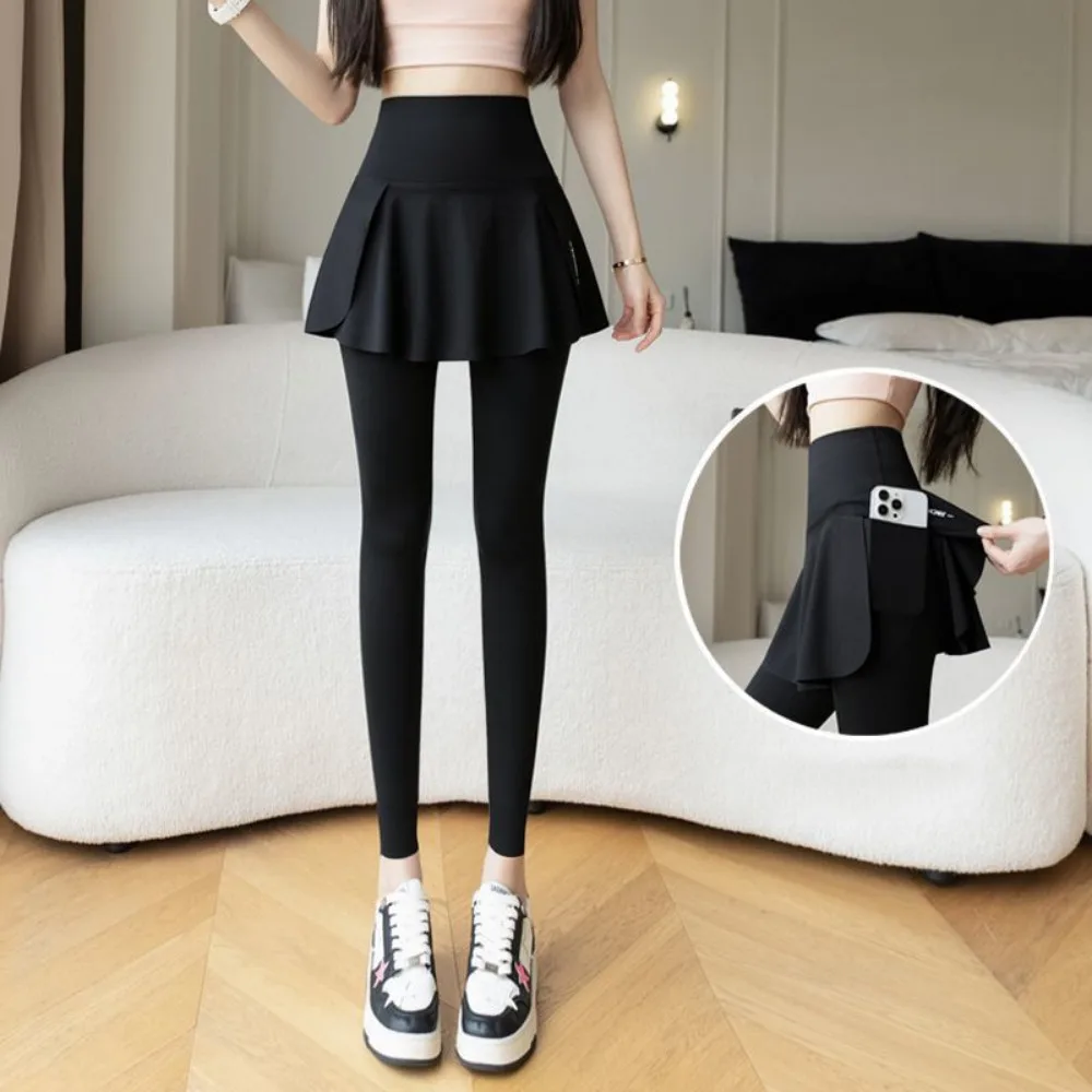 

Side Pocket Fitness Legging High Waist with Pocket Elastic Leggings Thickened Solid Sports Yoga Pants Tummy Control