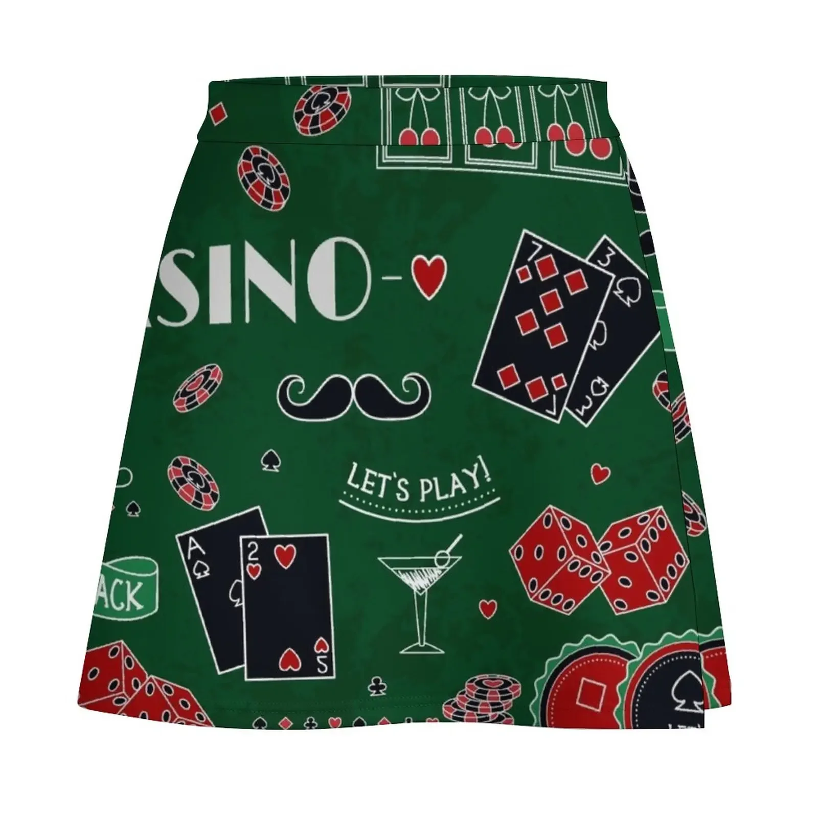 Casino theme. Gambling symbols. Mini Skirt Summer women's clothing summer skirts womans clothing Mini Skirt
