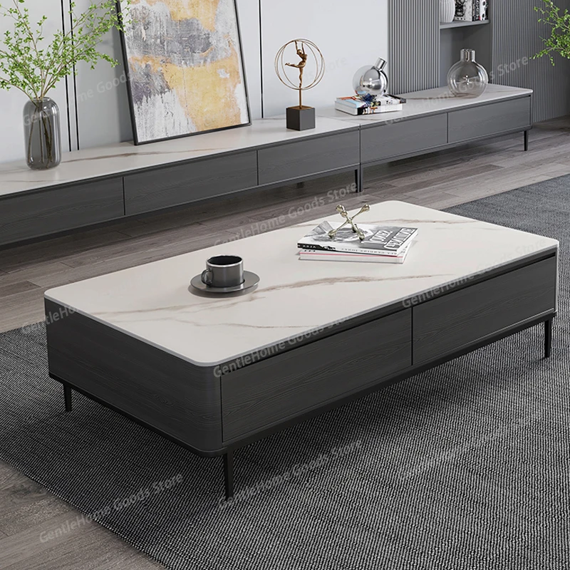 

Standing Moving Side Table Dinner Writing Drawers Luxury Modern Living Room Coffee Table Designer Meubles Lounge Suite Furniture