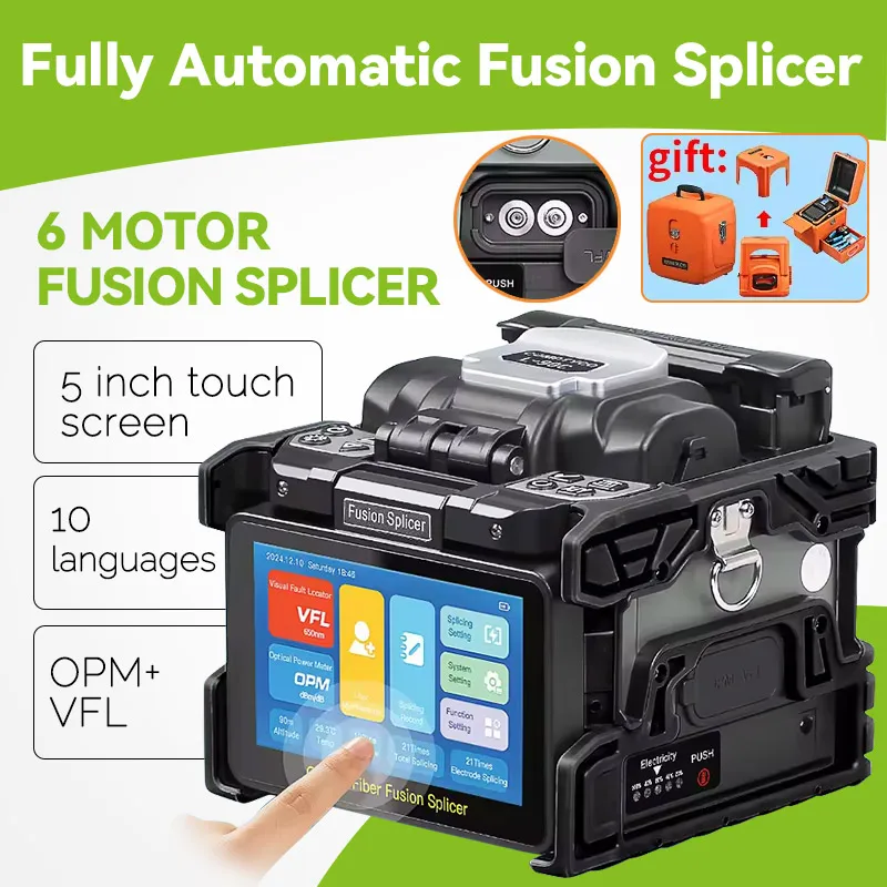 

COMPTYCO L-90C Fiber fusion splicer machine 10 languages with touch screen 6 Motors OPM VFL tool kits