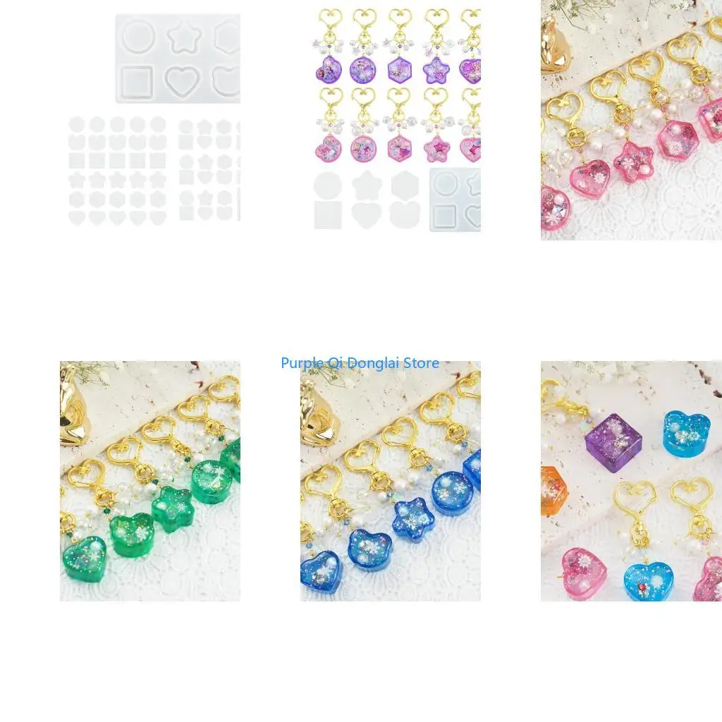 L21E Silicone Shaker Mold Epoxy Mold Resin Casting Shaker Mold with Seal Films DIY Jewelry Pendant Making Mould