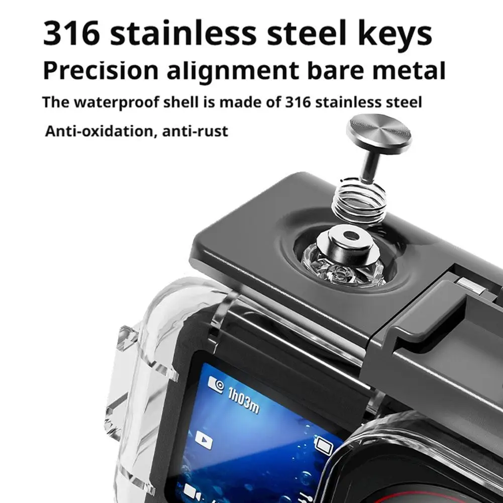 حافظة مقاومة للماء 70 متر لـ DJI Action 6 غطاء مبيت للغوص تحت الماء لملحقات حافظة مقاومة للماء DJI Action 6 #3