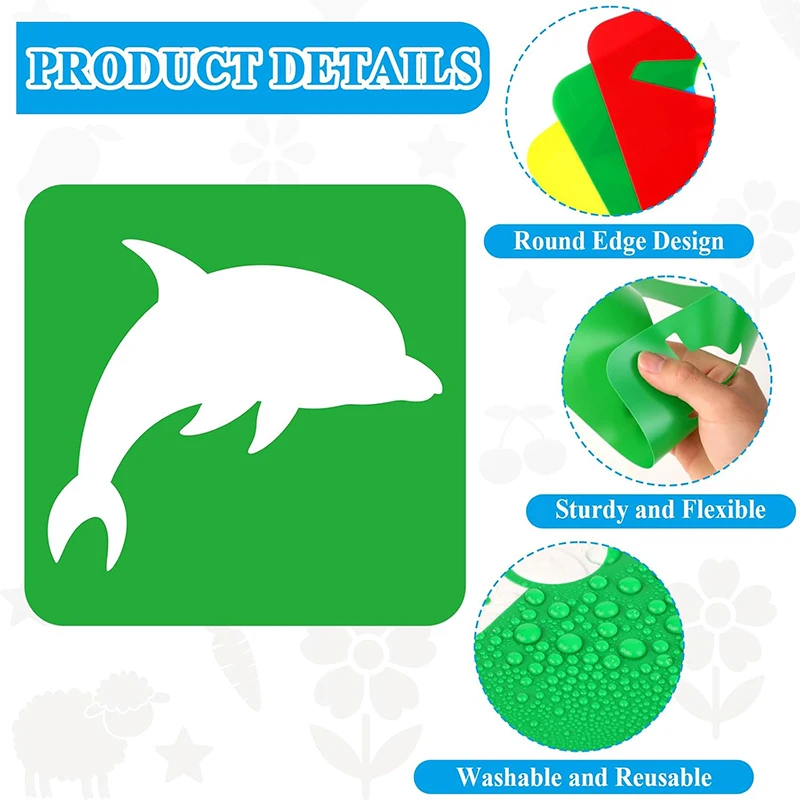Kids Drawing Stencils Washable Reusable  Learning Themed Primary Shape Template for Kid Toddlers Preschool Template Painting TMZ