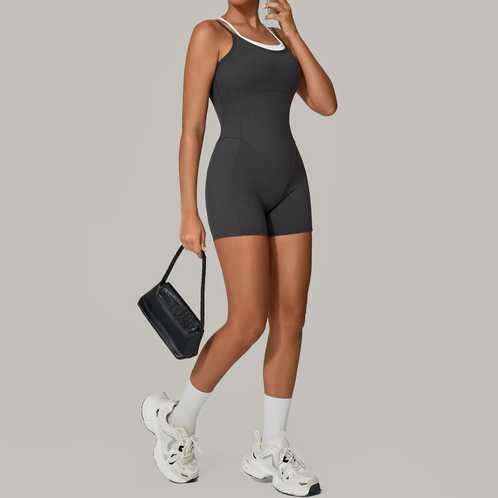 Short Sports Jumpsuit Sleeveless Gym Set Women Tracksuit Yoga Clothes Rompers Workout One-piece Suit Female Outdoor Bodysuits