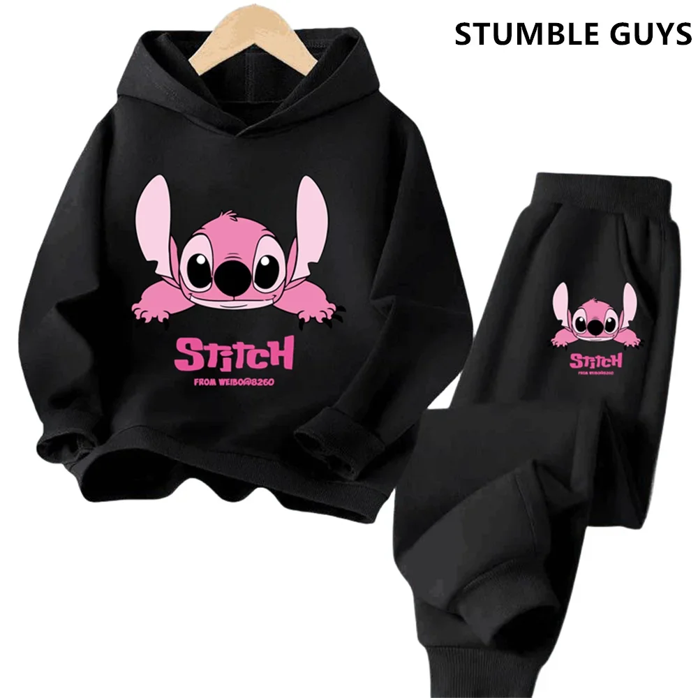 Children Hoodies Stitch Kawaii Fashion Pullover Sweatshirt Anime Trucksuit Manga Cartoons Girls Boy Kids Autumn Casual Clothes image 2
